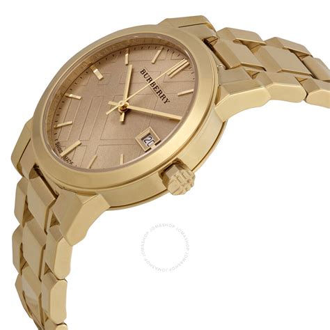 montre burberry bu9134|Burberry Light Champagne Dial Light Gold.